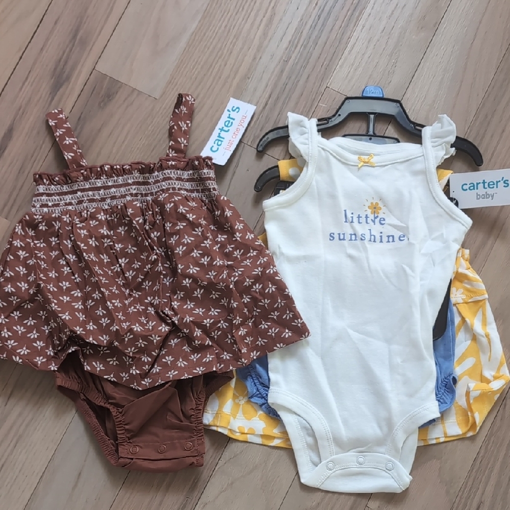 Carter's Brown and White Diaper Covers